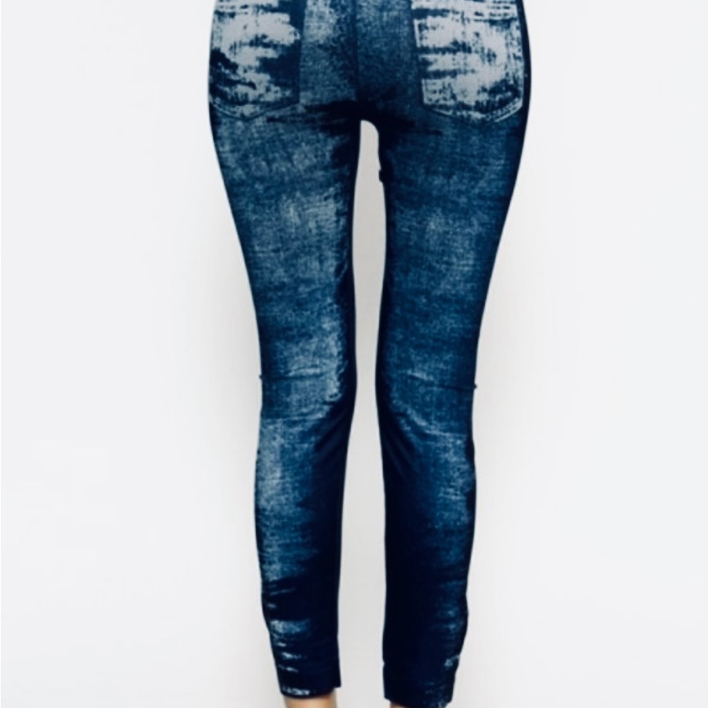 NWT! Sublimation denim print full Mineral Illusion leggings ( Black Only) - Picture 5 of 7